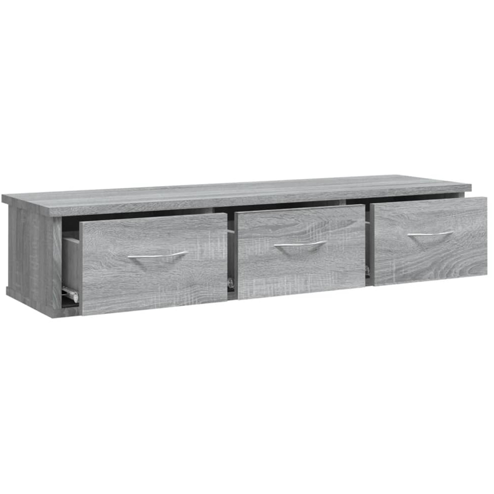 vidaXL 3 Drawer Grey Sonoma Wall Cabinet Image 6