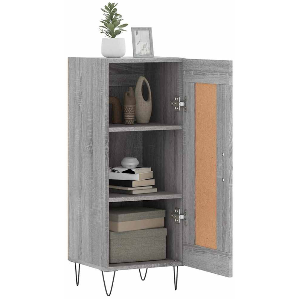 vidaXL Single Door Grey Sonoma Wooden Sideboard Image 4