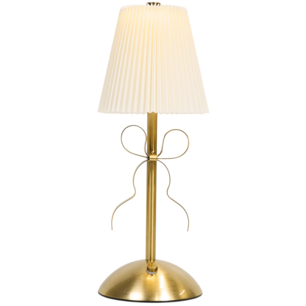 Rechargeable Gold Bow Table Lamp Image 1