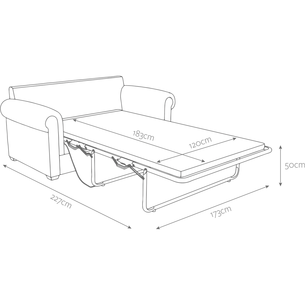Jay-Be Heritage 2 Seater Brushed Twill Smoke Sofa Bed with e-Pocket Mattress Image 9