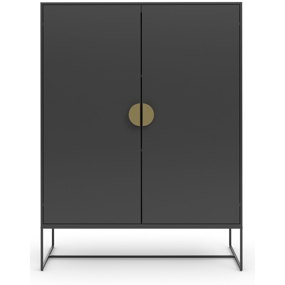 Loft24 Asia 2 Door Anthracite Particle Board Cabinet Image 3