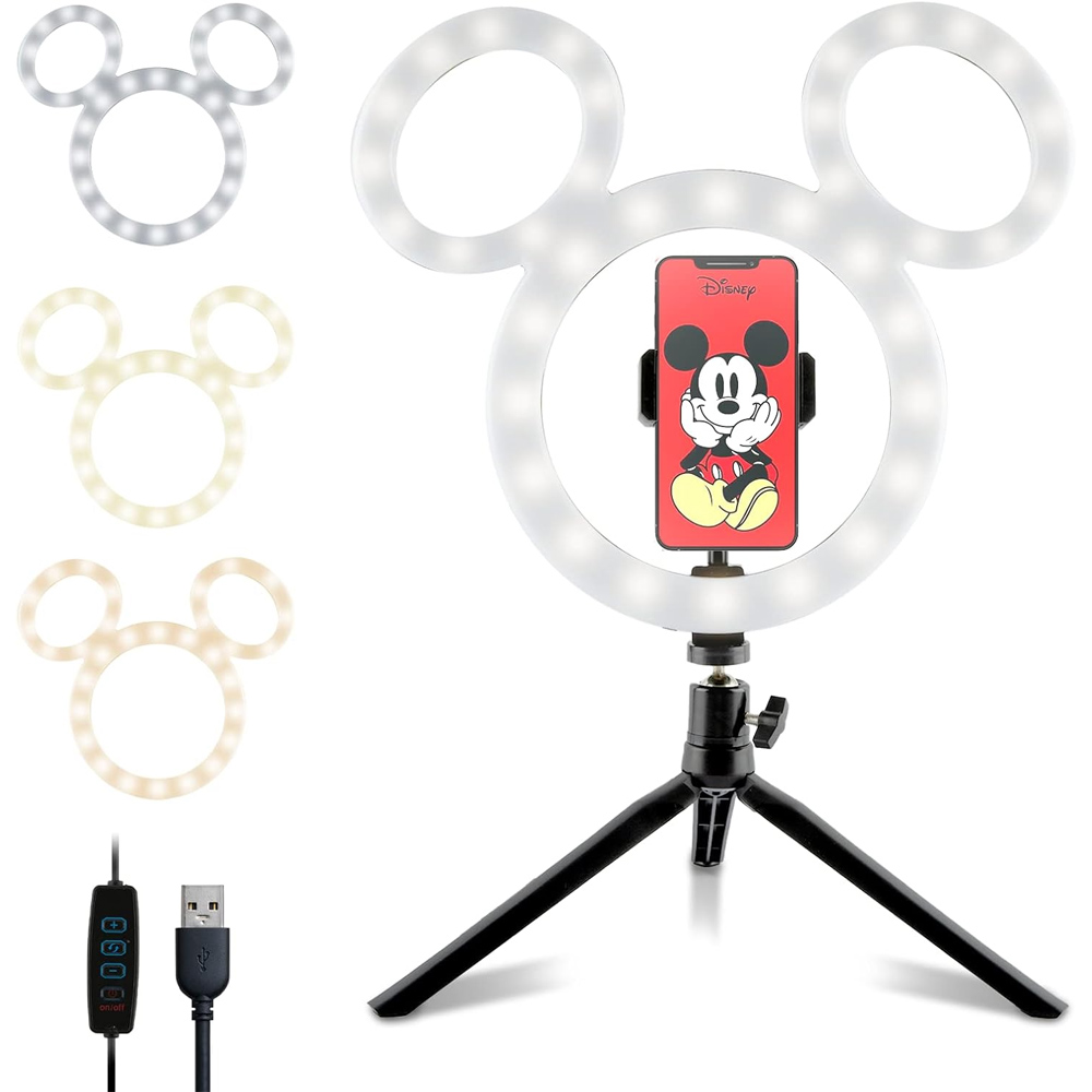 Disney Mickey Mouse Selfie Ring Light with Table Tripod Image 1