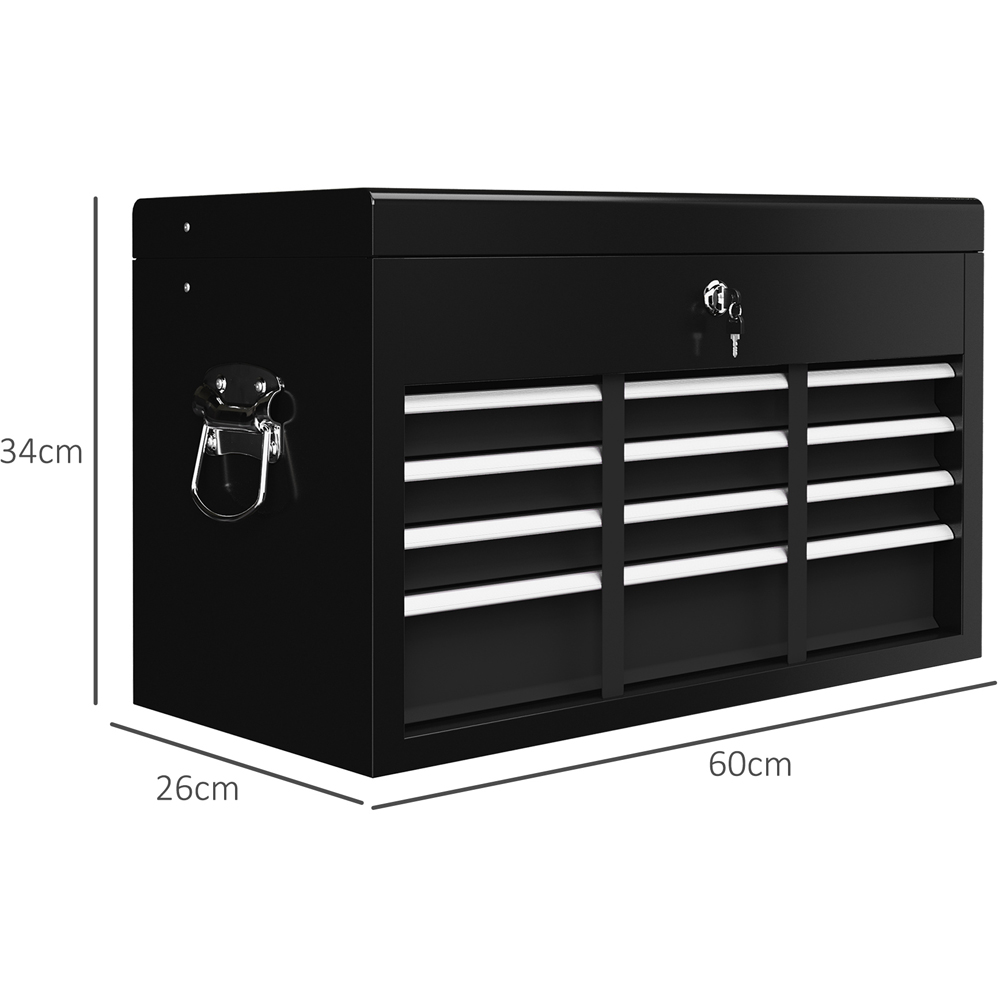 HOMCOM 6 Drawer Black Lockable Metal Tool Chest Image 9