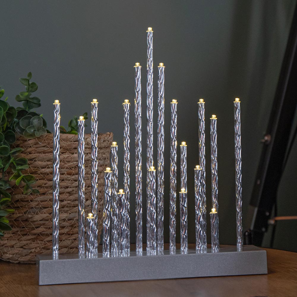 Samuel Alexander 20 Silver LED Candle Bridge 27cm Image 4