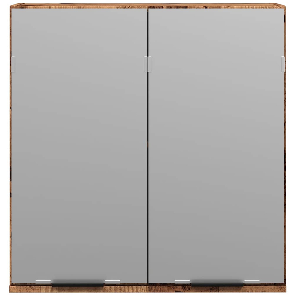 vidaXL 2 Door Brown Mirror Wall Mounted Bathroom Cabinet Image 3