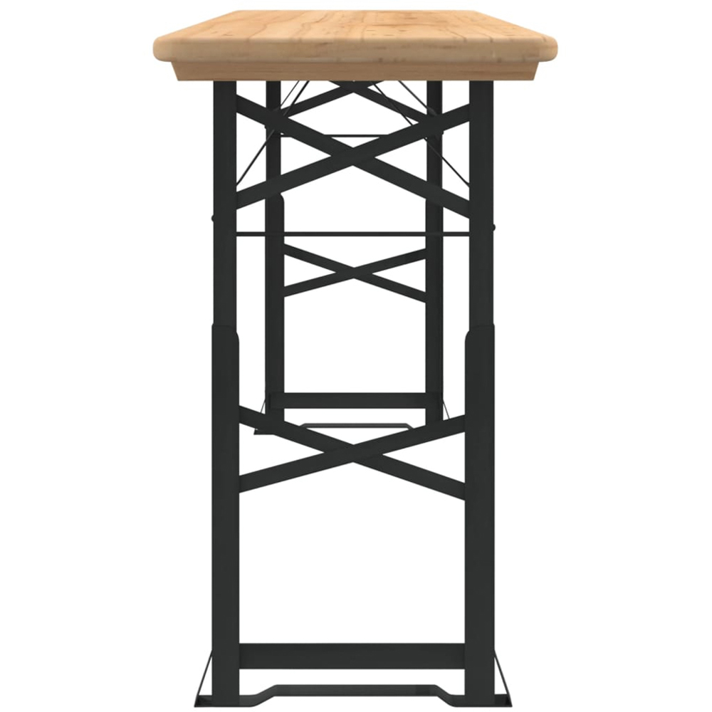 vidaXL Brown Solid Fir Wood Folding Garden Beer Table Image 4