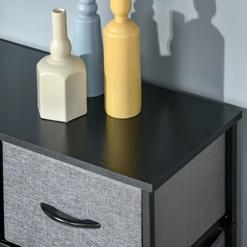 Portland 9 Fabric Drawer Grey Chest of Drawers Image 3
