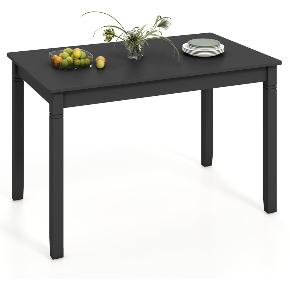 Costway 4 Seater Wooden Rectangular Dining Table Black Image 2