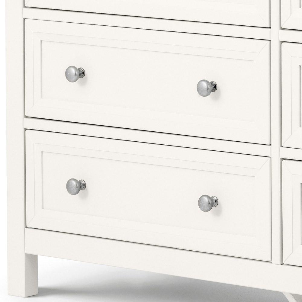 Julian Bowen Maine 6 Drawer Surf White Wide Chest of Drawers Image 4