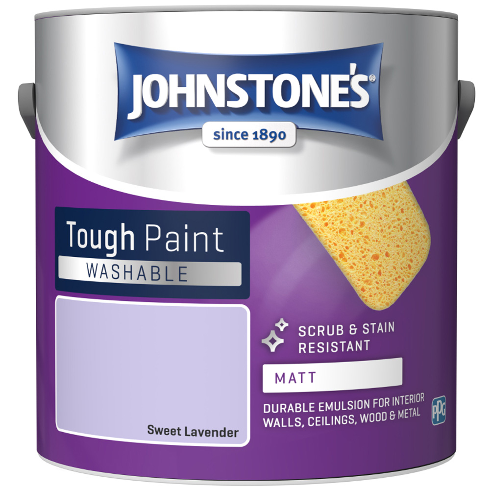 Johnstone's Washable Sweet Lavender Matt Emulsion Paint 2.5L Image 2