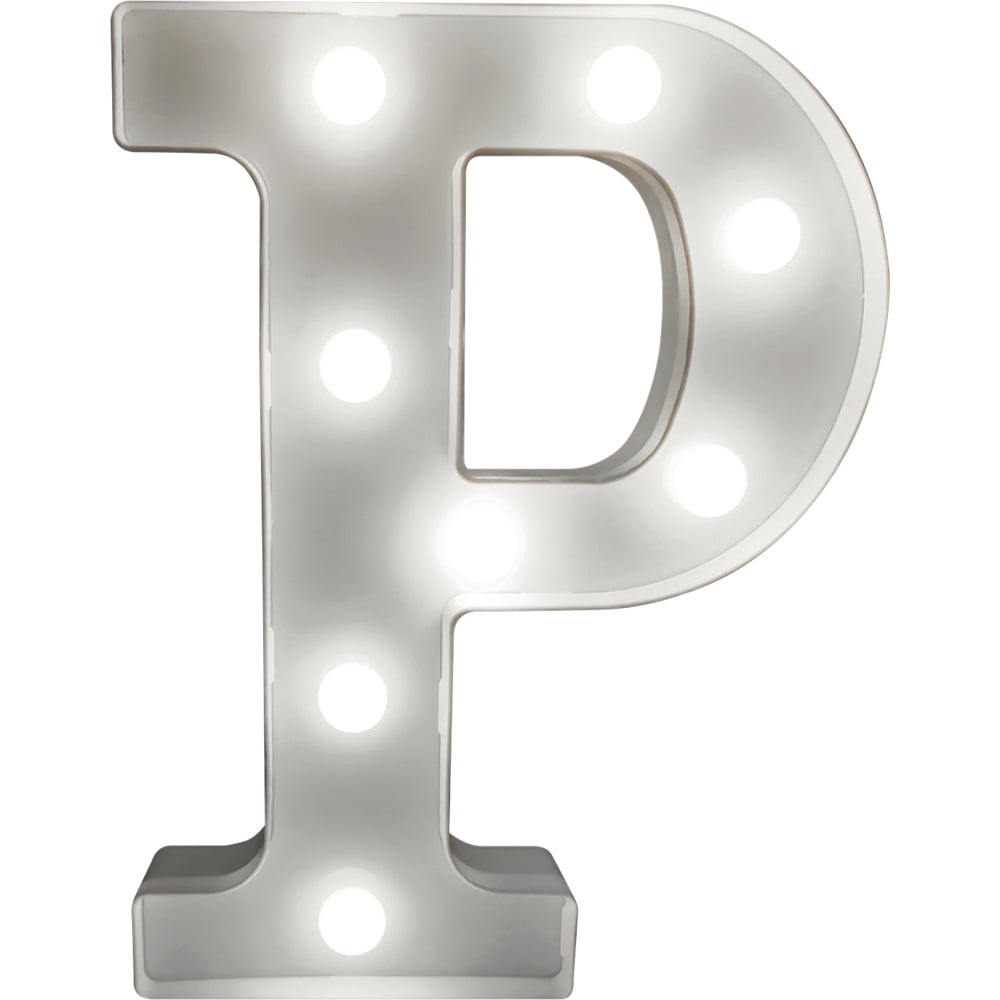 St Helens Battery Operated 3D LED Letter P Light Image 1