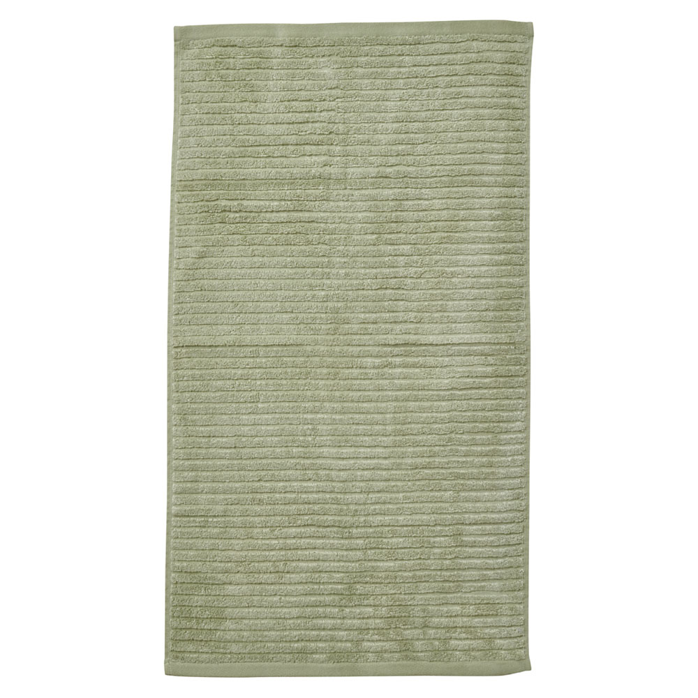 Wilko Sage Green Ribbed Hand Towel Image 1
