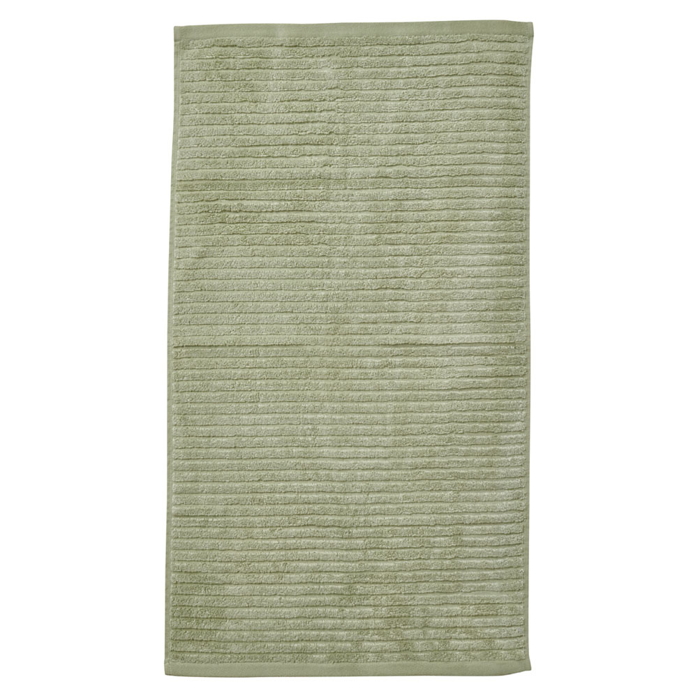 Wilko Sage Green Ribbed Hand Towel Wilko