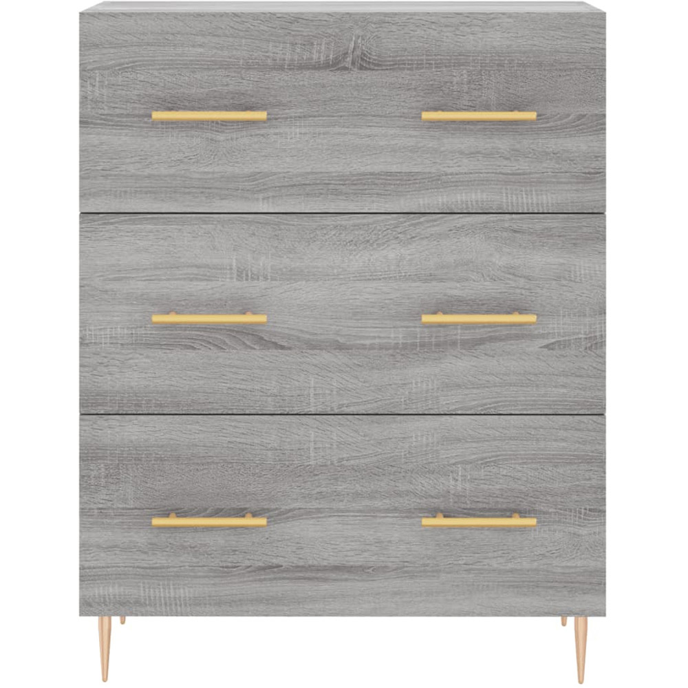 vidaXL 2 Glass Door 3 Drawer Grey Sonoma Highboard Image 8