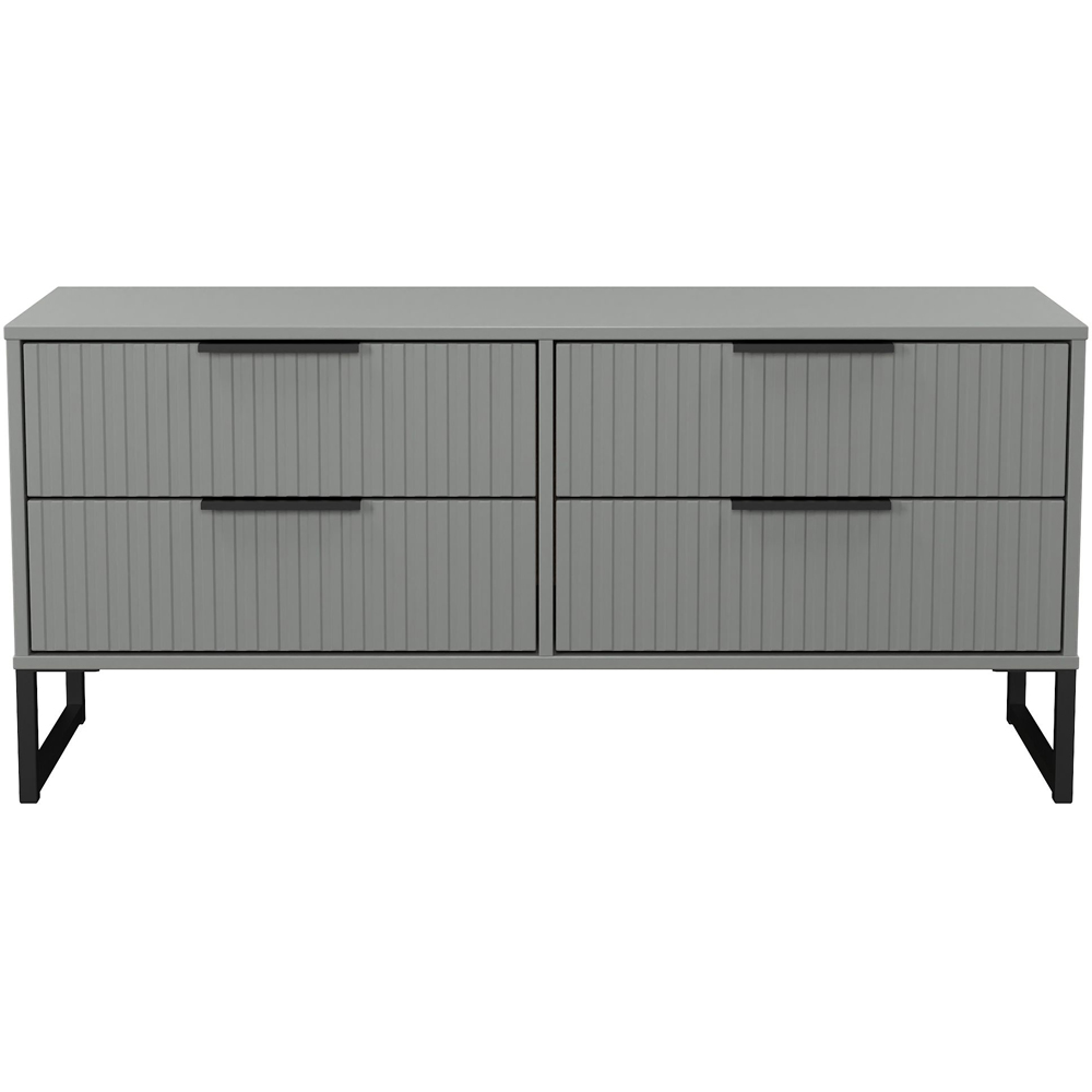 Crowndale Fluted 4 Drawer Dusk Grey Bed Box Ready Assembled Image 2