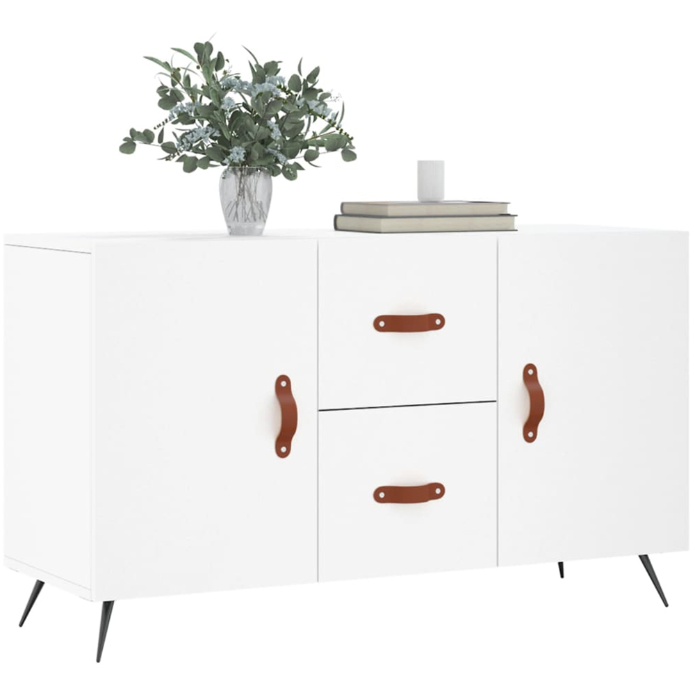 vidaXL 2 Door 2 Drawer White Sideboard Image 3