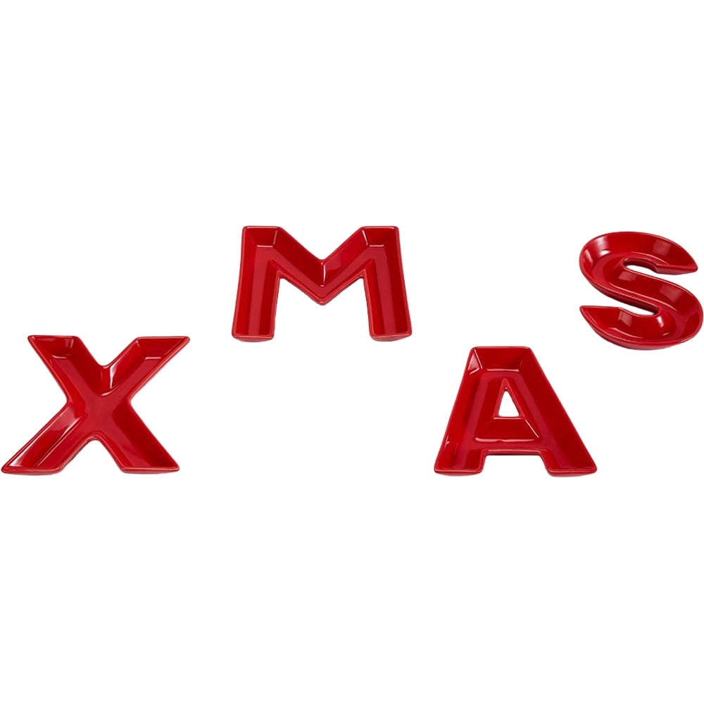 Waterside Red Xmas 4 Piece Serving Letters Image 1