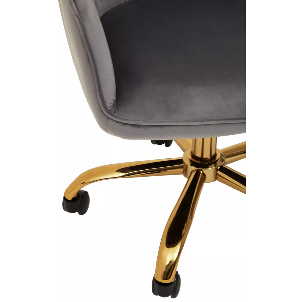 Interiors by Premier Brent Grey and Gold Swivel Home Office Chair Image 5