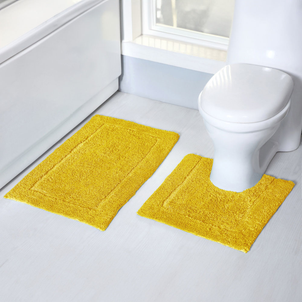 Mayfair Ochre Micro Fibre Bath Mat Set Image 2