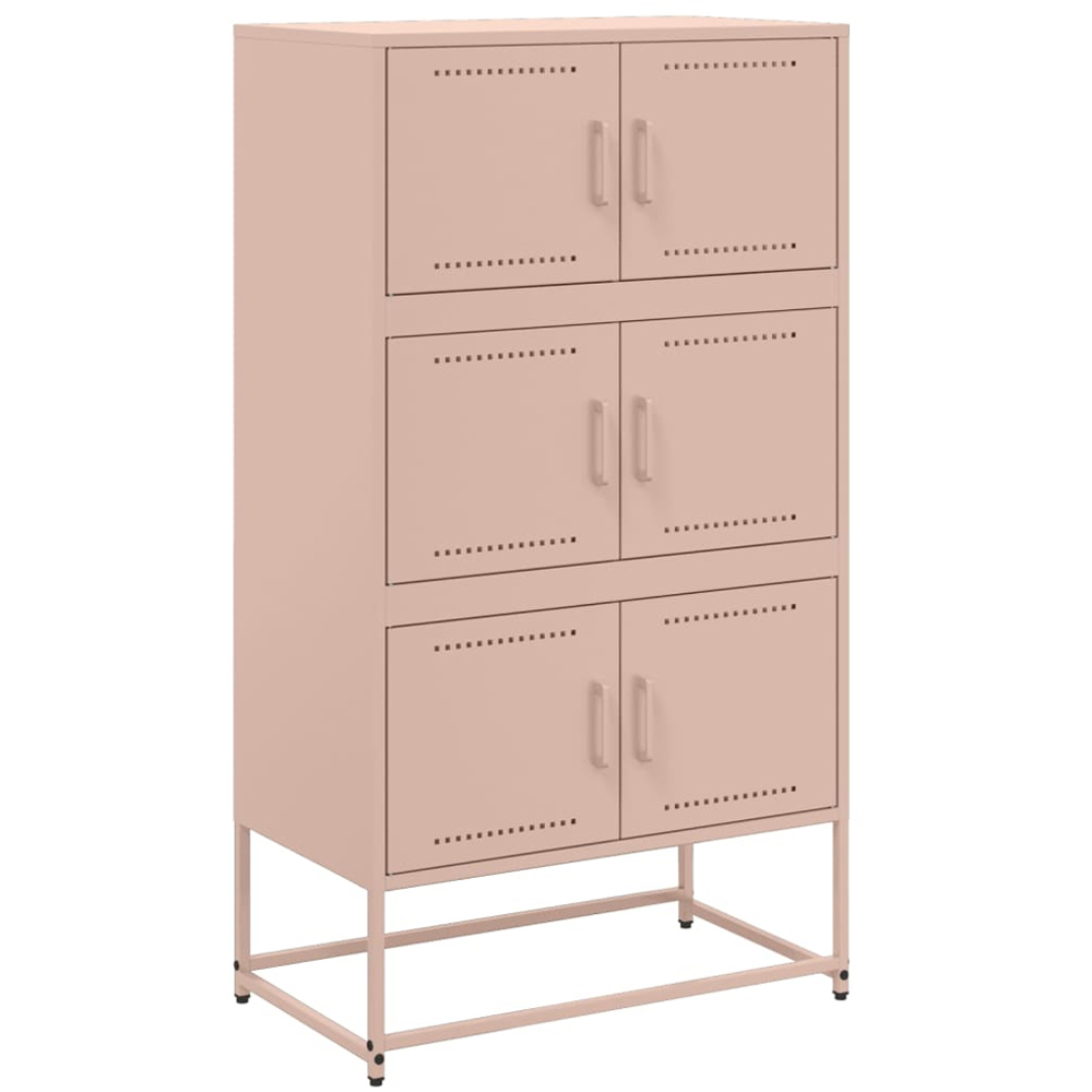 vidaXL 6 Door Pink Industrial Metal Sideboard Image 2
