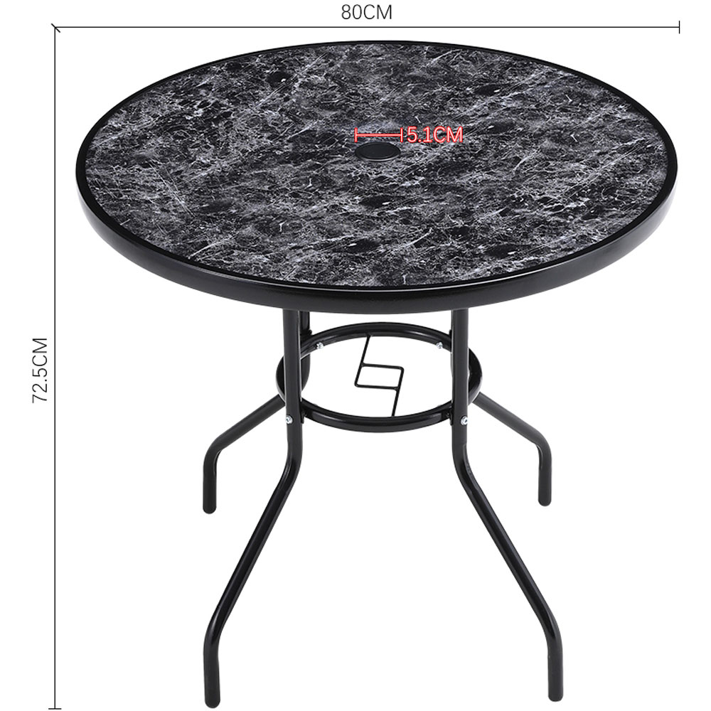 Living and Home Wicker 4 Seater Marble Round Patio Set Image 8