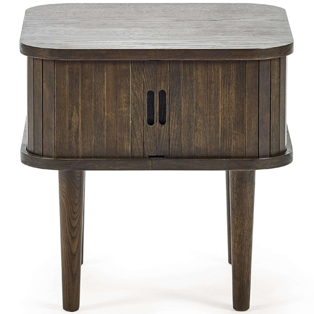 Julian Bowen Arya 2 Door Dark Oak Effect Fluted Side Table Image 4
