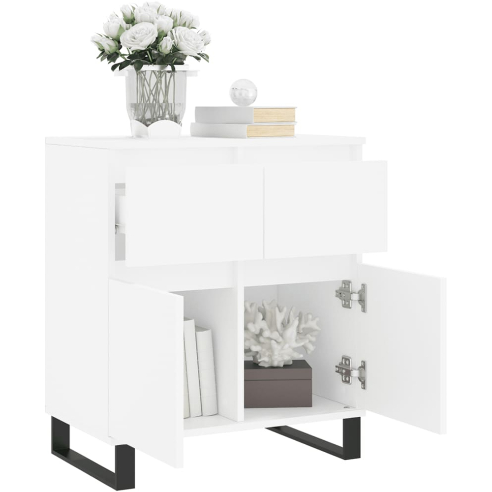 vidaXL 2 Door 2 Drawer White Sideboard Image 4