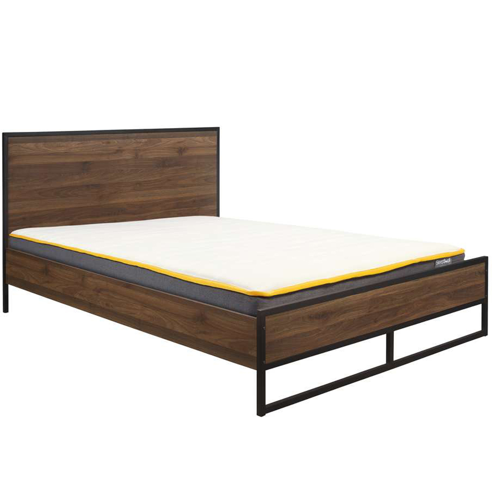 Houston Small Double Walnut Wood Effect Bed Image 3
