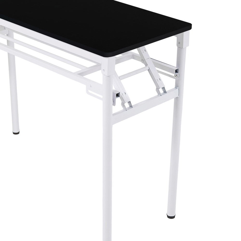 Living and Home Single Shelf Metal Frame Foldable Laptop Desk Black 100cm Image 4