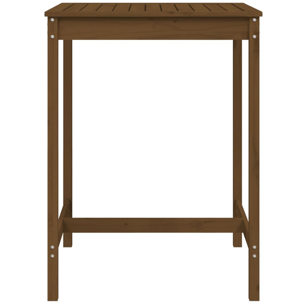 vidaXL 2 Seater Solid Pine Wood Slatted Garden Dining Table Honey Brown Image 3