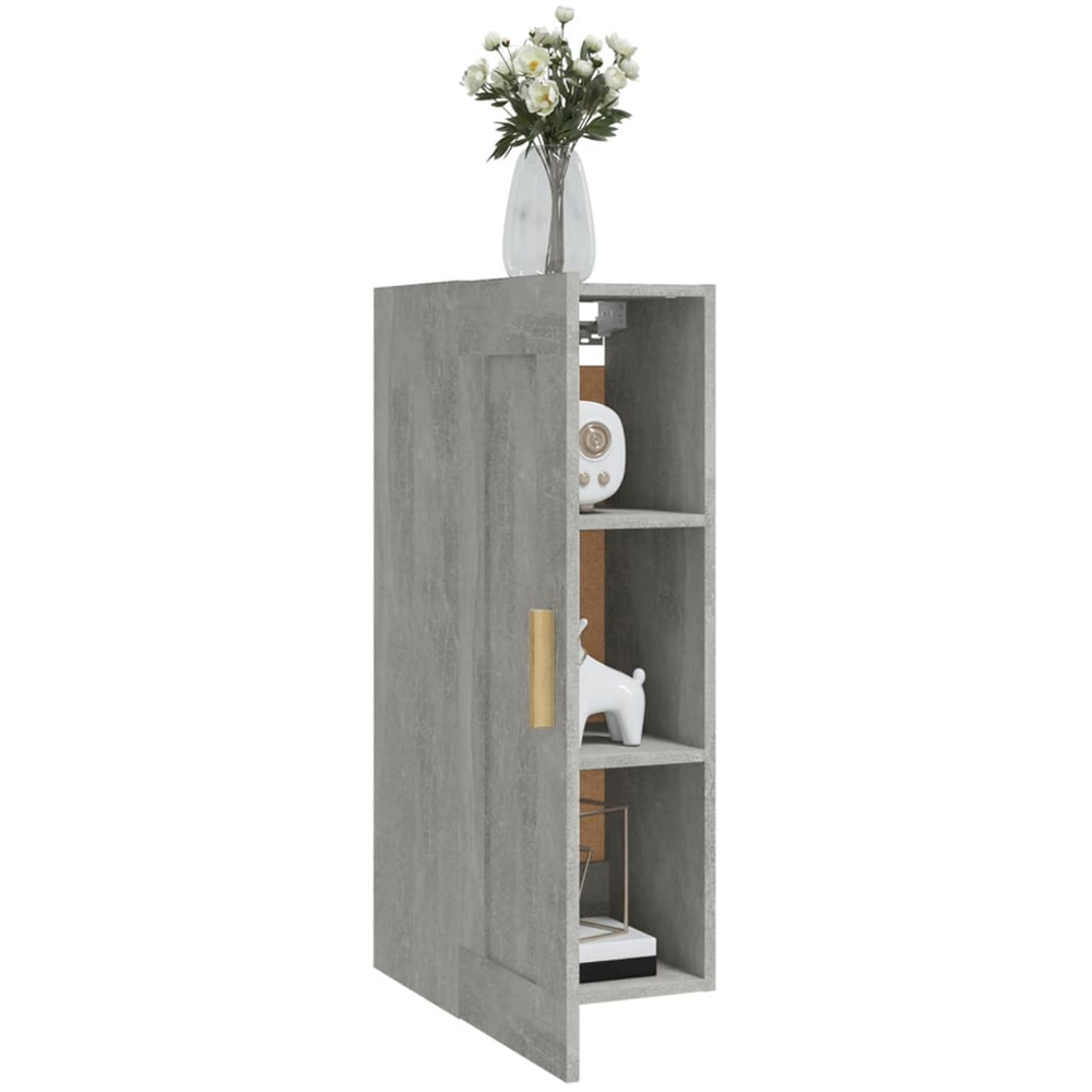 vidaXL Single Door Concrete Grey Wall Cabinet Image 3