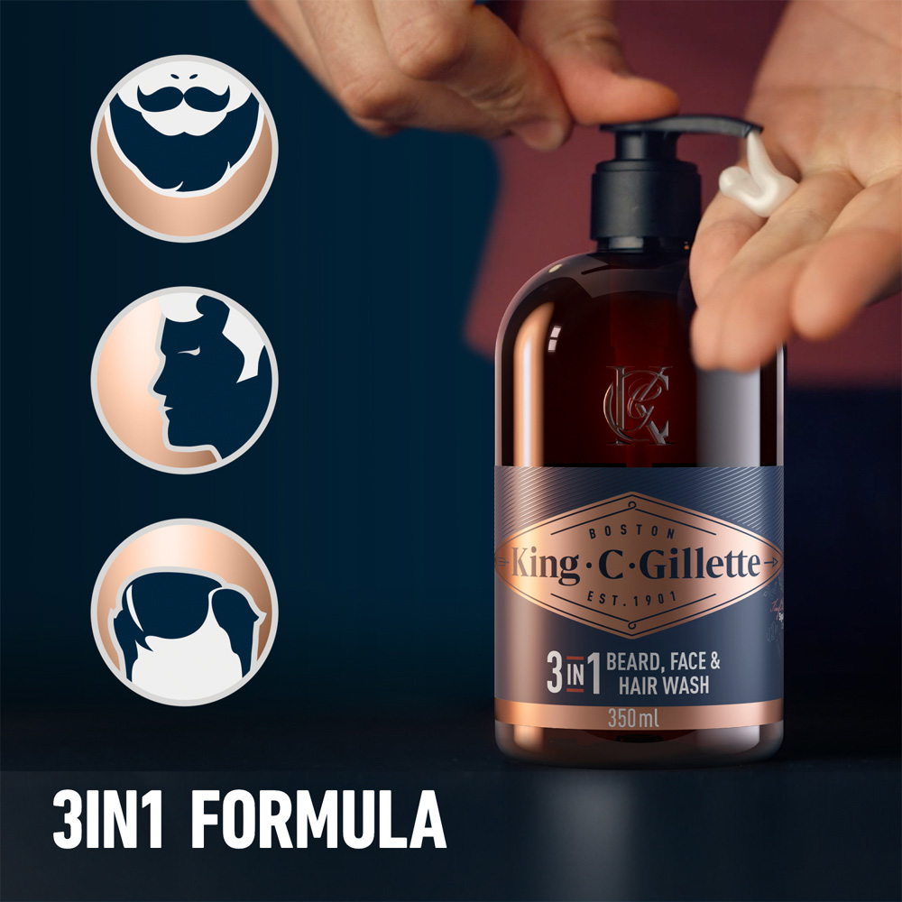 Gillette King C. For Men Perfect Beard Ritual Kit Beard Stubble Gift Set Image 3