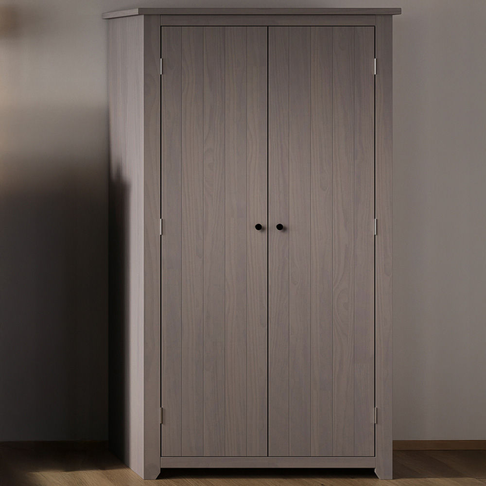 Havana 2 Door Grey Wardrobe Image 1