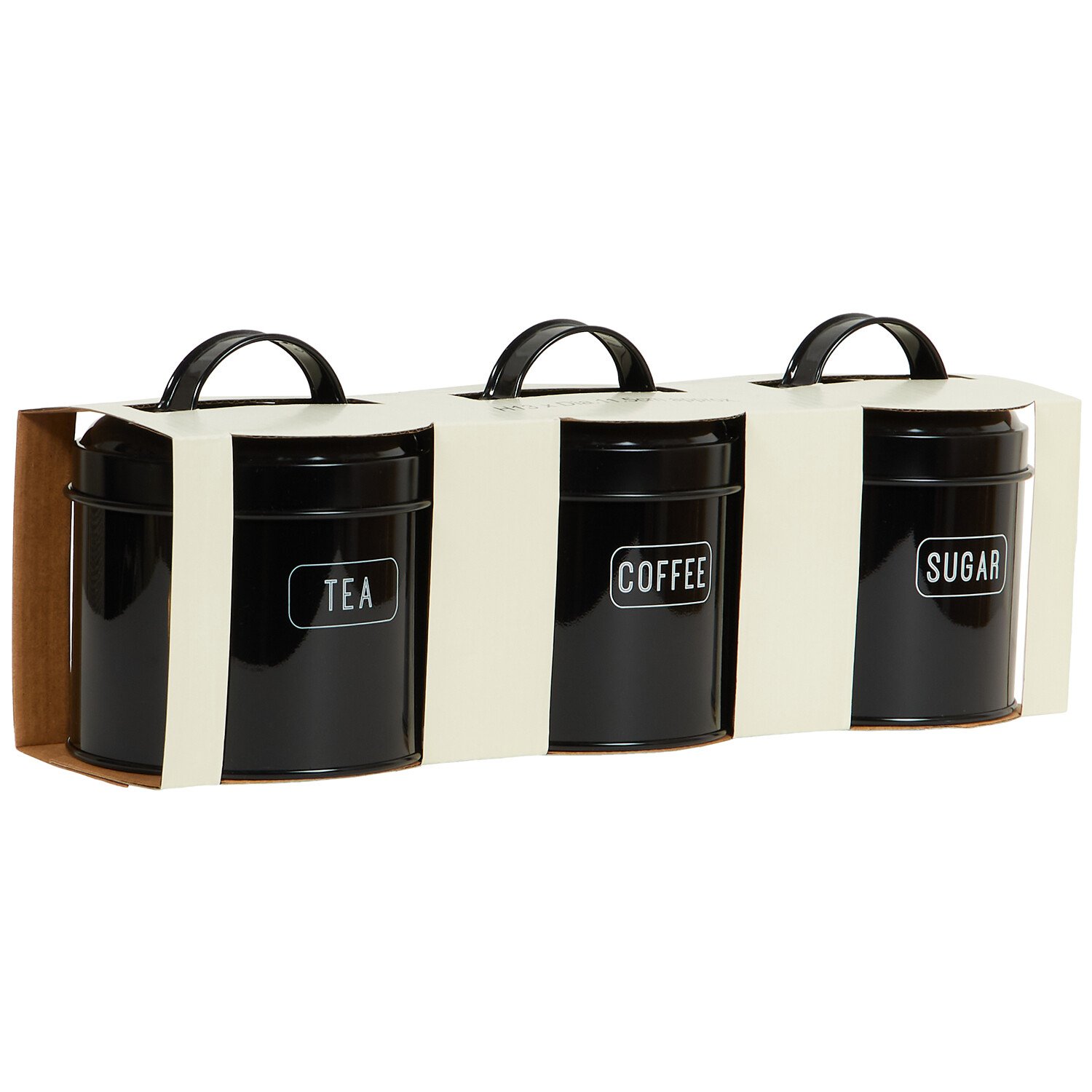 Set of 3 Storage Canisters Black - Black Image 3