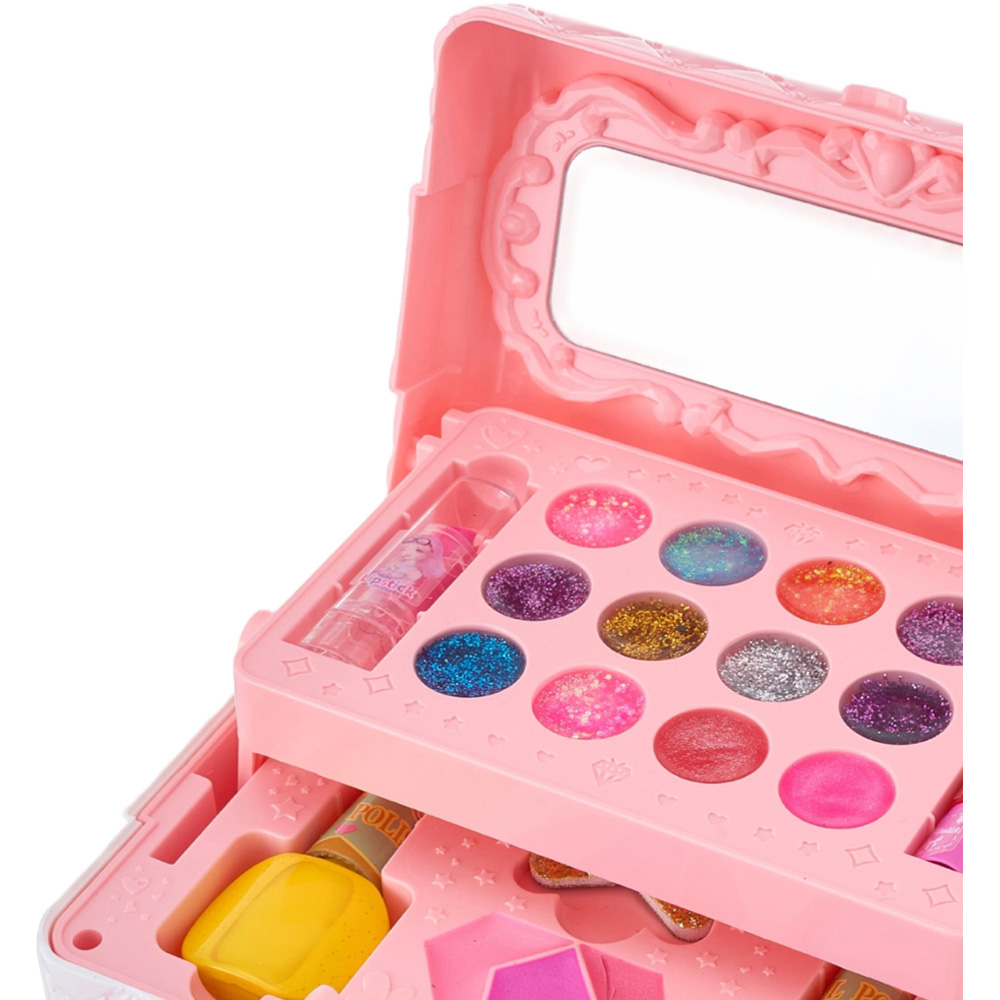 H&O Direct 36 Piece Kids Pink Washable Makeup Toy Set with Mirror Image 4