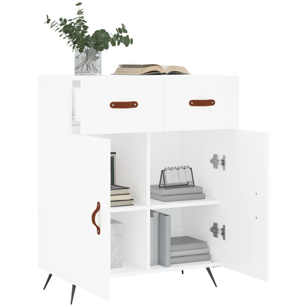 vidaXL 2 Door 2 Drawer White Sideboard Image 4