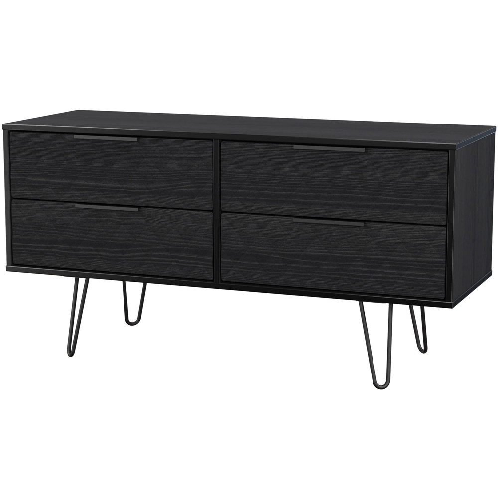 Crowndale Harlequin 4 Drawer Black Ash Bed Box Ready Assembled Image 2