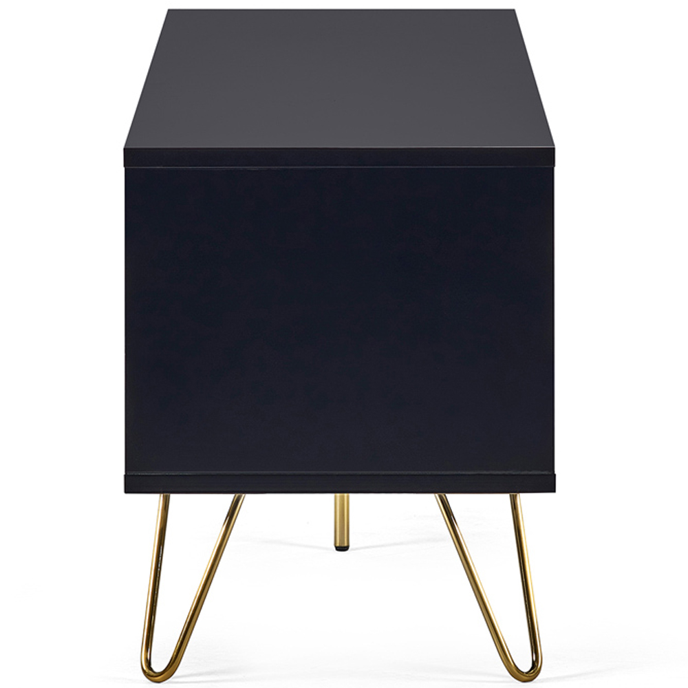 Julian Bowen Murano 2 Door 2 Shelf Matt Black TV Unit Image 5