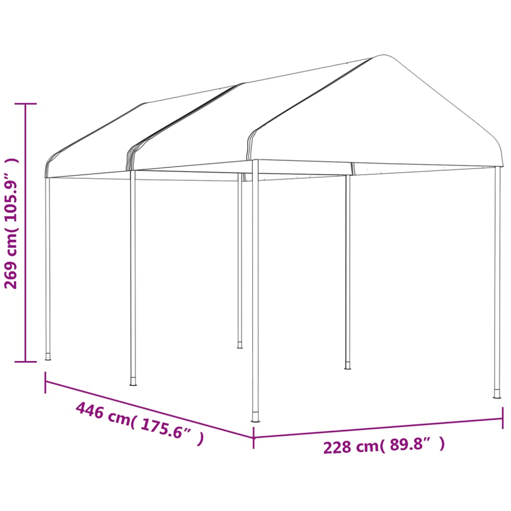 vidaXL 4.46 x 2.28m White Gazebo with Waterproof Roof Image 5