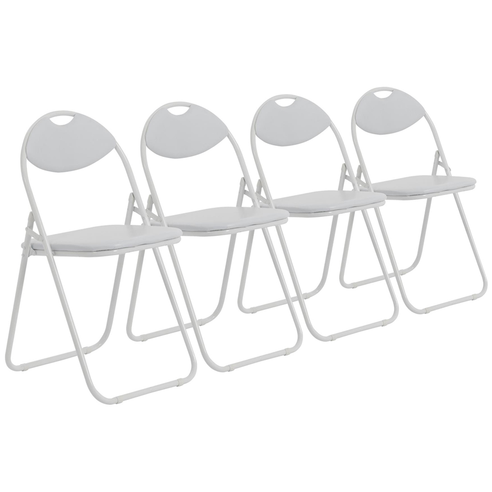Harbour Housewares Set of 4 White Padded Foldable Chair Image 2