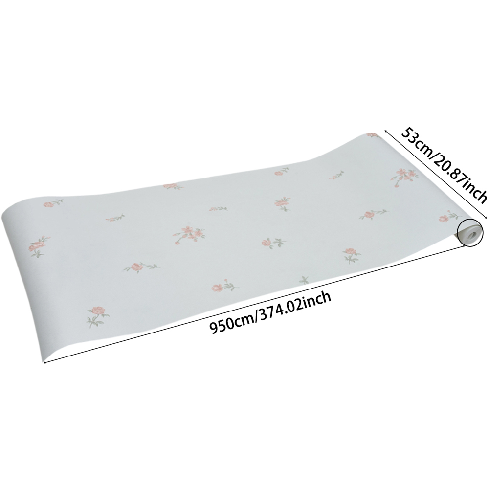 Living and Home Floral Pattern 3D Embossed Light Blue Non-Pasted Non-Woven Wallpaper Image 8
