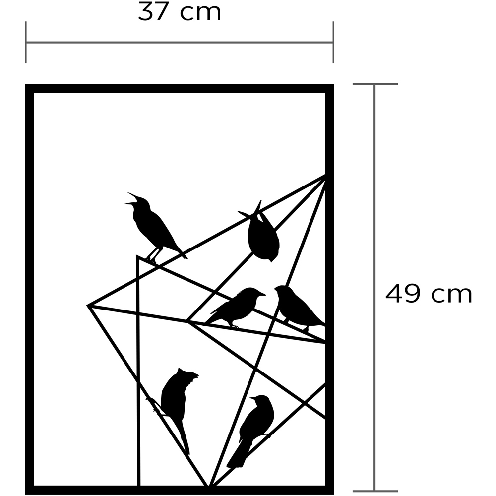 Decortie Black Metal Birds On Wire Wall Art Image 4