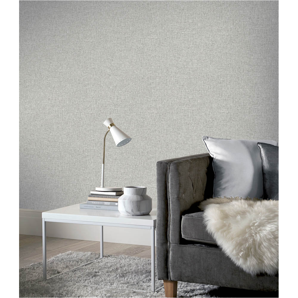 Arthouse Artistick Linen Textured Light Grey Wallpaper Image 4