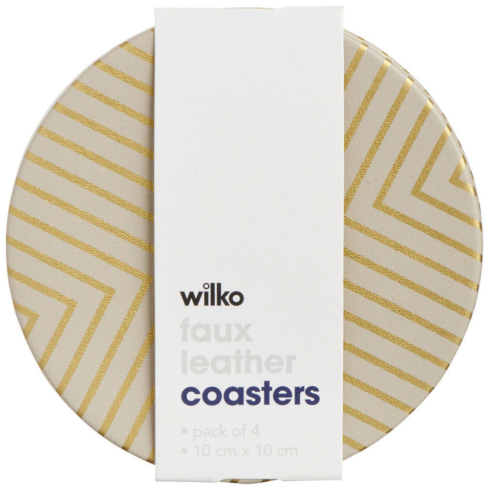 Wilko 4 Pack Luxe Faux Leather Coasters Image 4