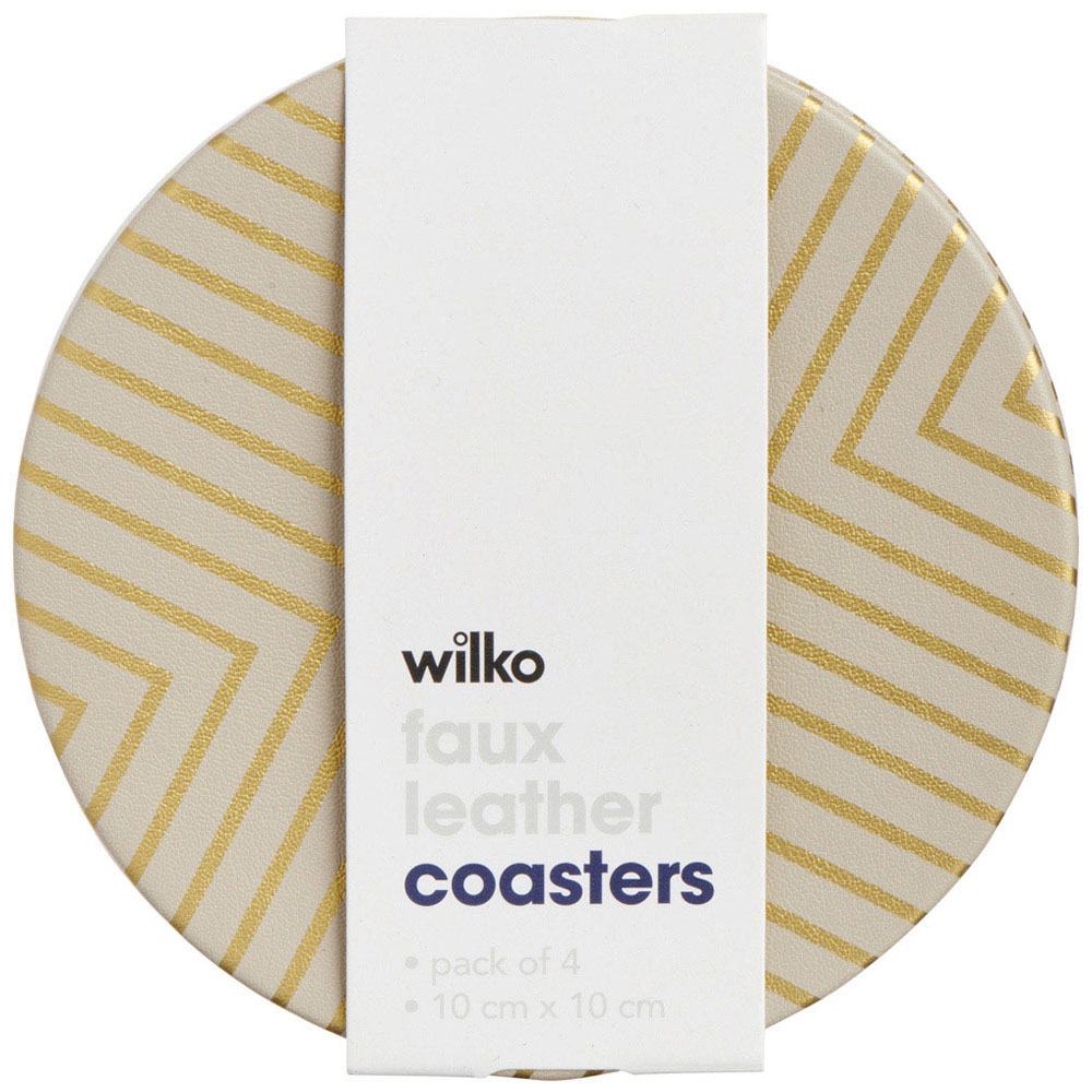 Wilko 4 Pack Luxe Faux Leather Coasters Wilko