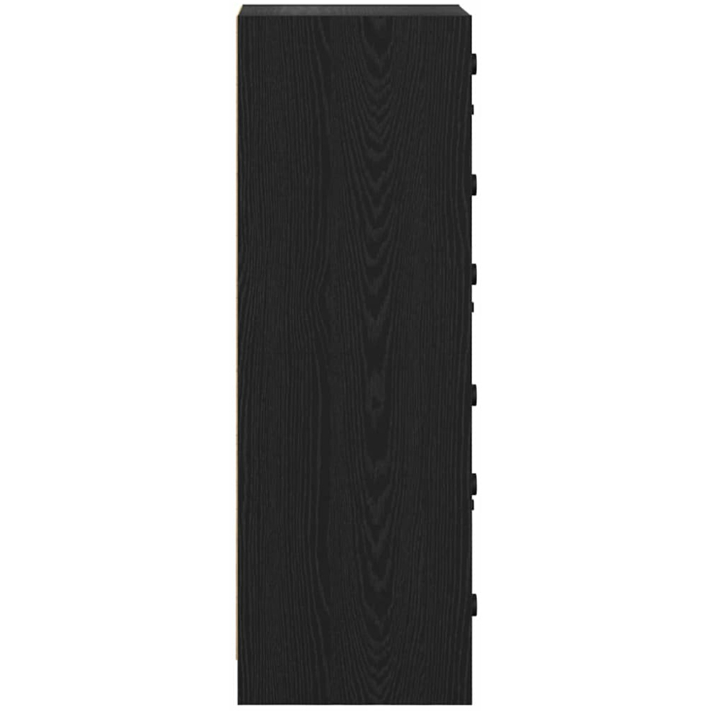 vidaXL Single Glass Door 3 Shelf Black Highboard Image 6