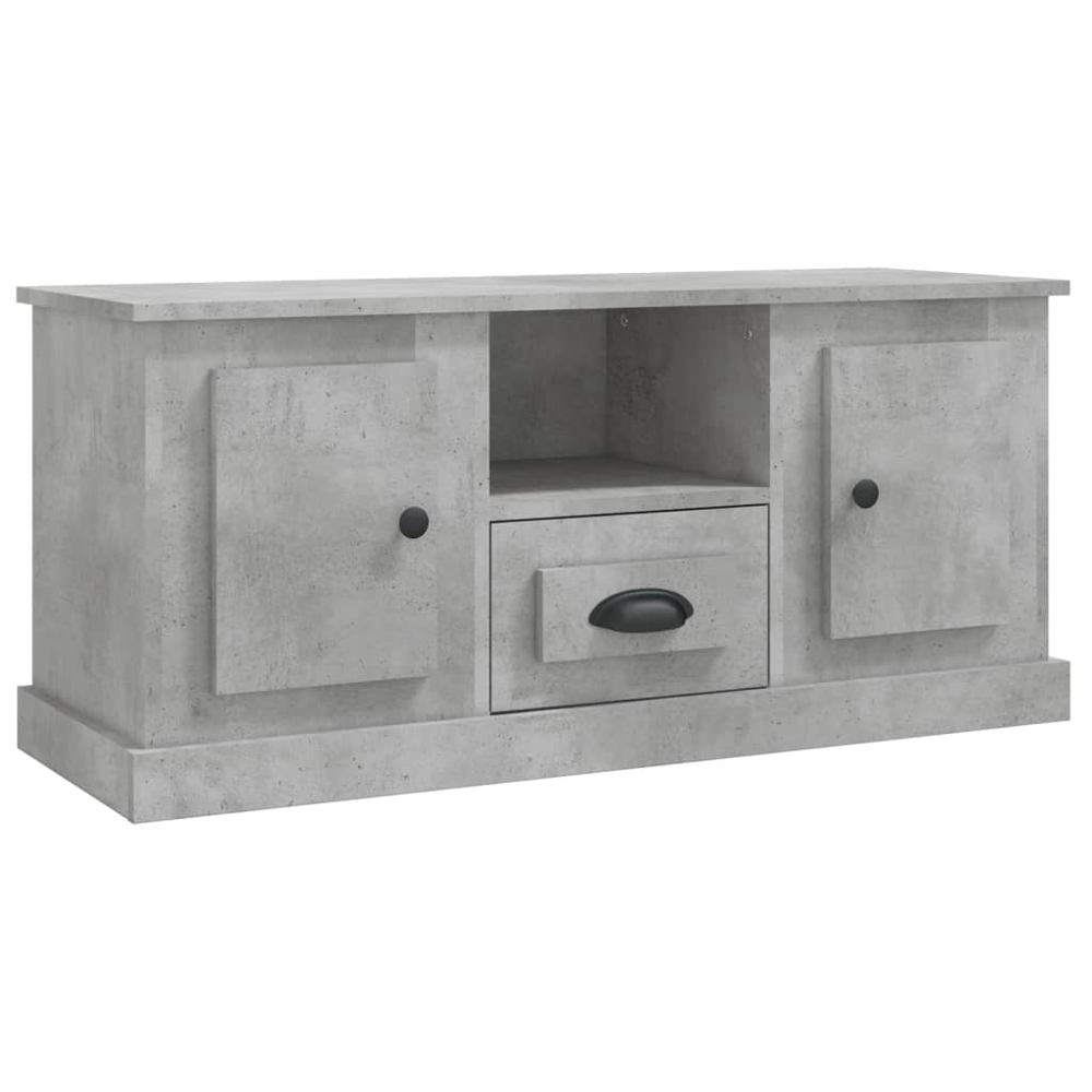 vidaXL 2 Door Single Drawer Single Shelf Concrete Grey TV Cabinet Image 2