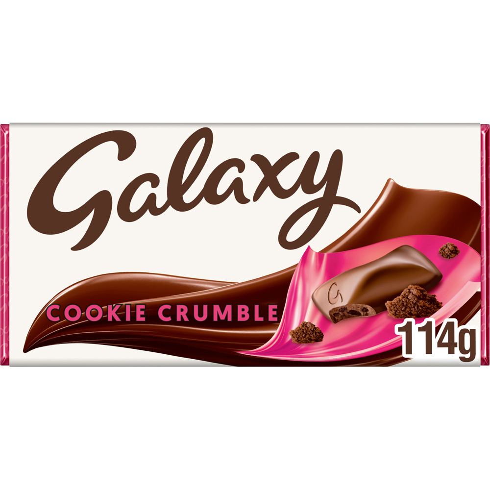 Galaxy Cookie Crumble and Milk Chocolate Block Bar 114g Image 2