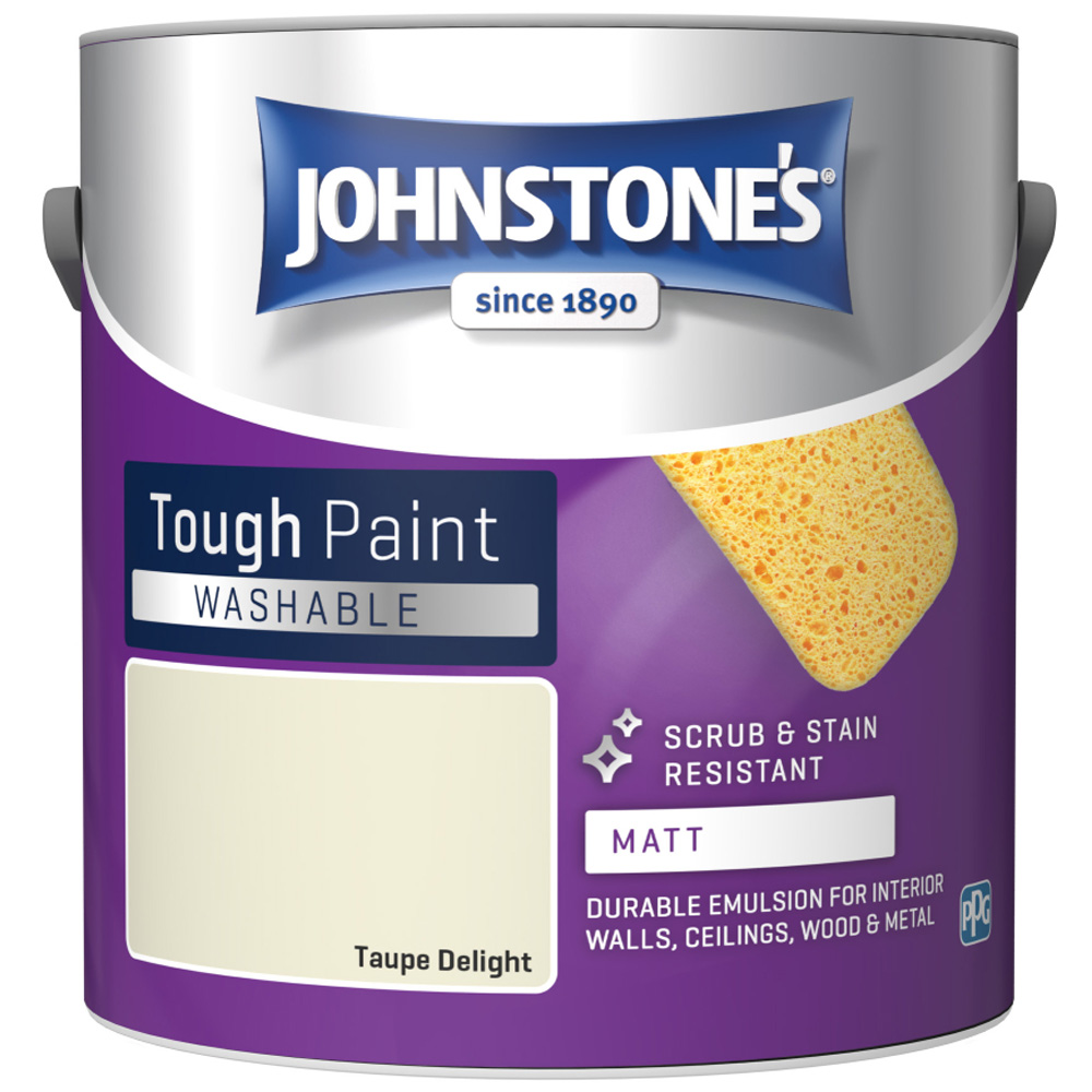 Johnstone's Washable Taupe Delight Matt Emulsion Paint 2.5L Image 2