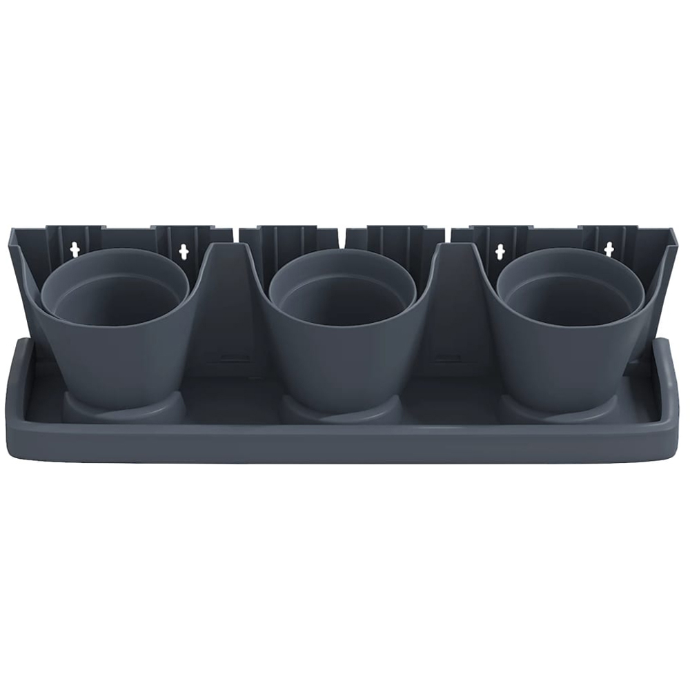 vidaXL Anthracite Polypropylene Garden Planter 750ml 12 Pack Image 6